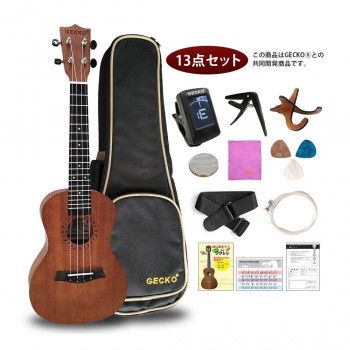 GECKO(ゲッコー)×アーバン通商 ウクレレ(充実の13点セット) 23インチ コンサート U23M NA