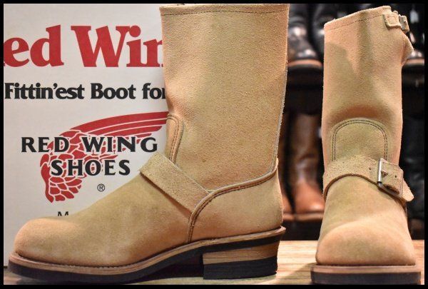 【7.5D 箱付 DEAD PT83】レッドウィング 8268 スエード エンジニア タンラフアウト スチールトゥ ベージュ ブーツ redwing HOPESMORE【GP799】