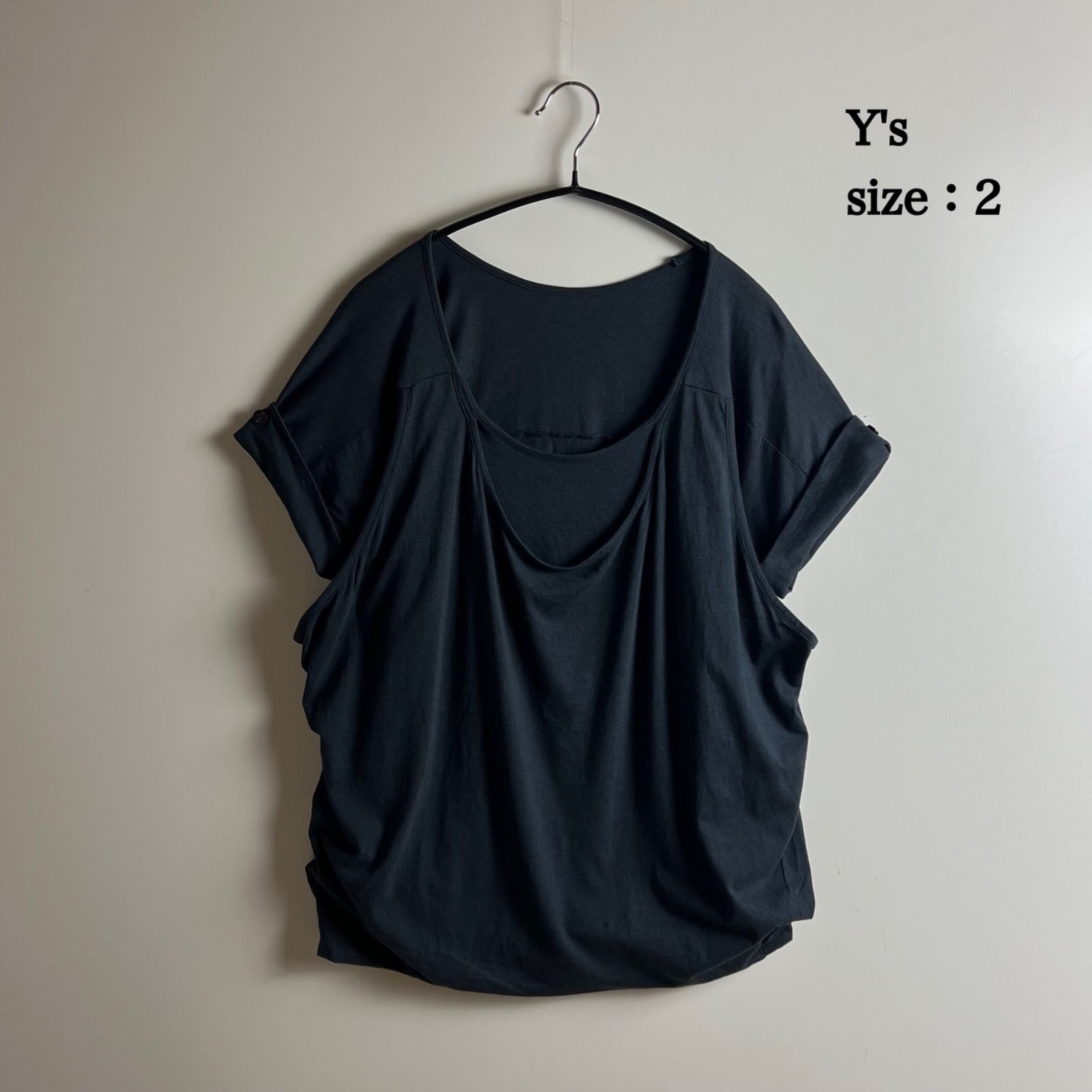 Y's カットソー レイヤード　ドッキング Y's yohji yamamoto 2010ss archive layerd docking Tee 2 M YJ-T09