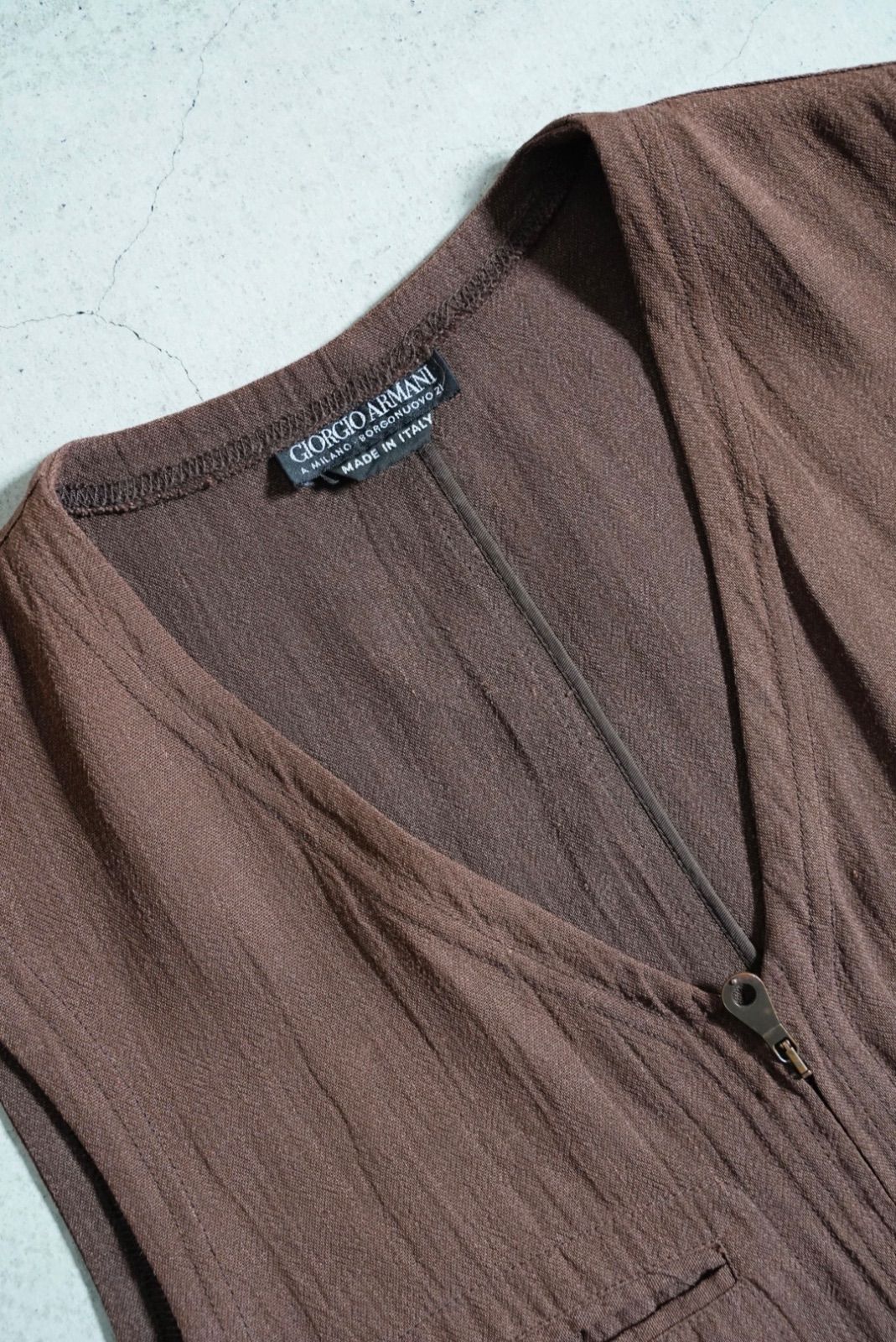 90s giorgio armani Viscose lino vest アルマーニ ベスト リネン ビス