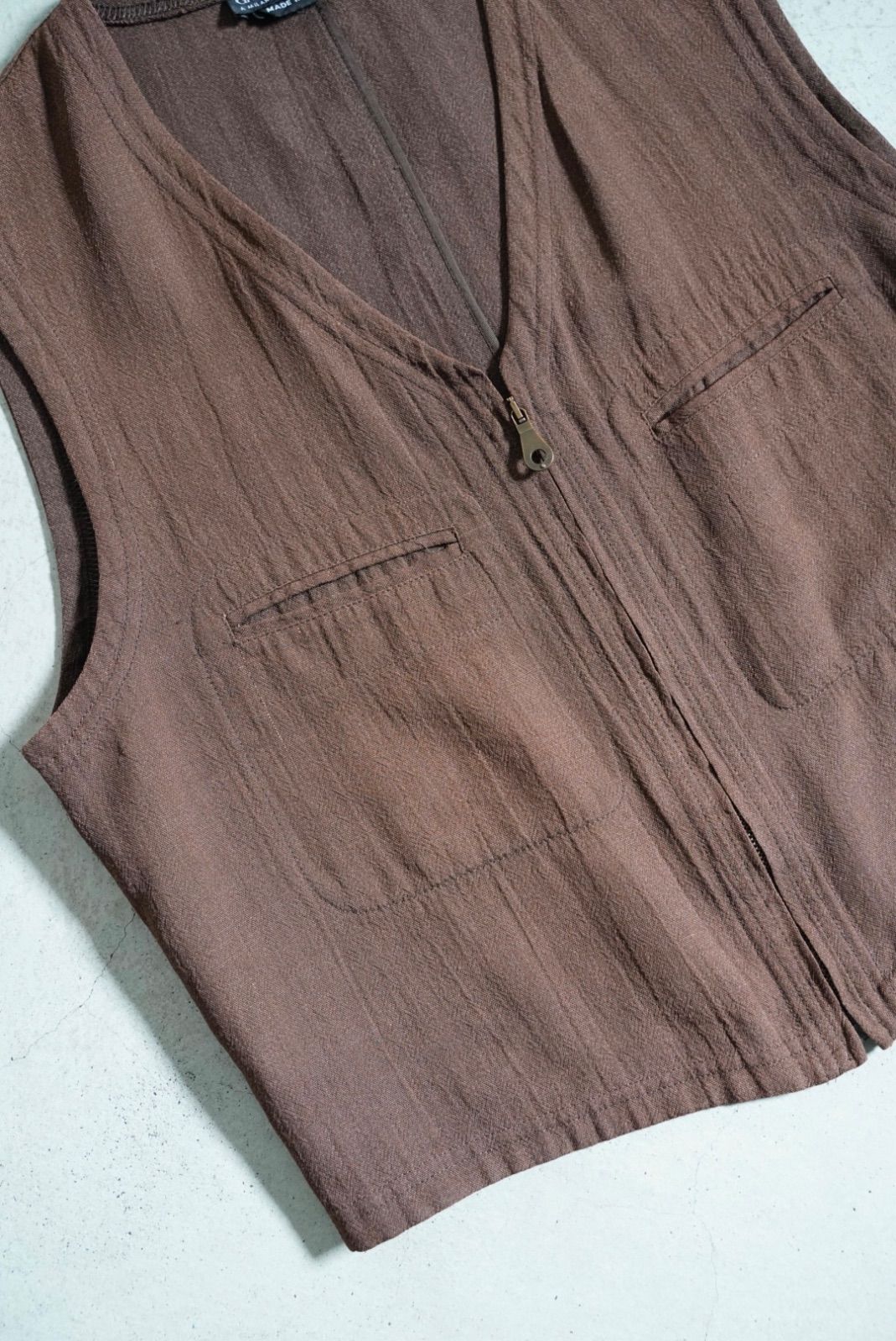 90s giorgio armani Viscose lino vest アルマーニ ベスト リネン ビス