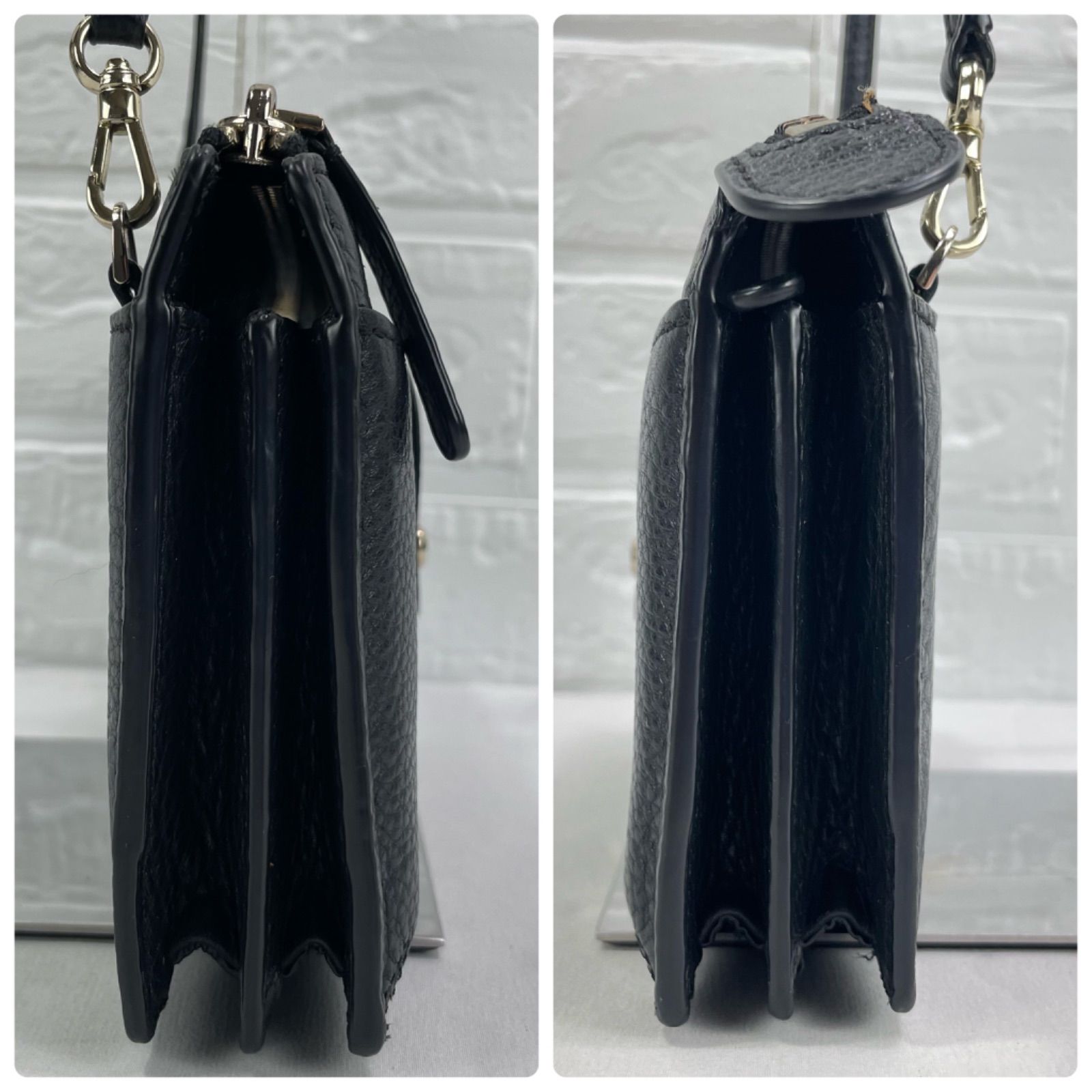 【ほぼ新品】 ケイトスペード ショルダーバック 黒 ブラック レザー ポシェット 美品】kate spade ケイトスペード レザー 本革 お財布 ショルダー