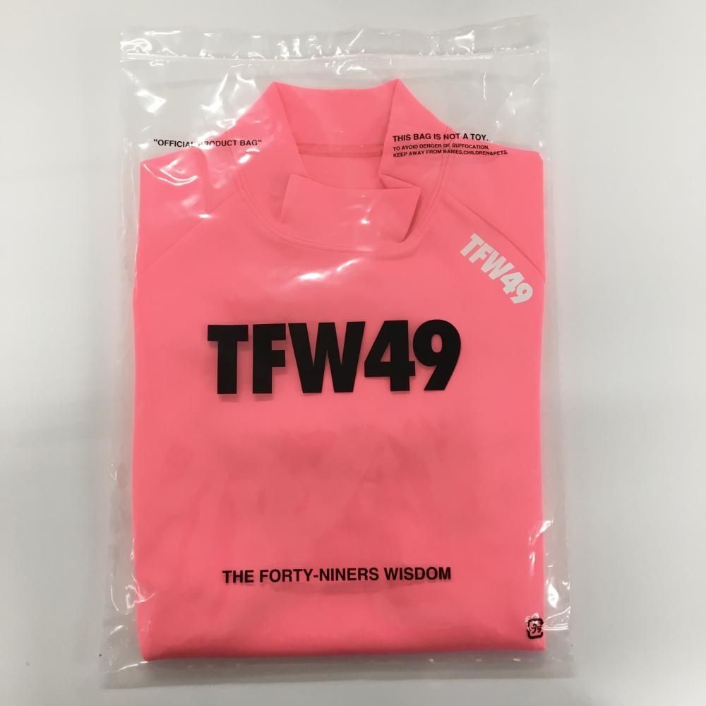 未使用品】TFW49 半袖ハイネックシャツ 蛍光ピンク バックロゴ DRI-FIT