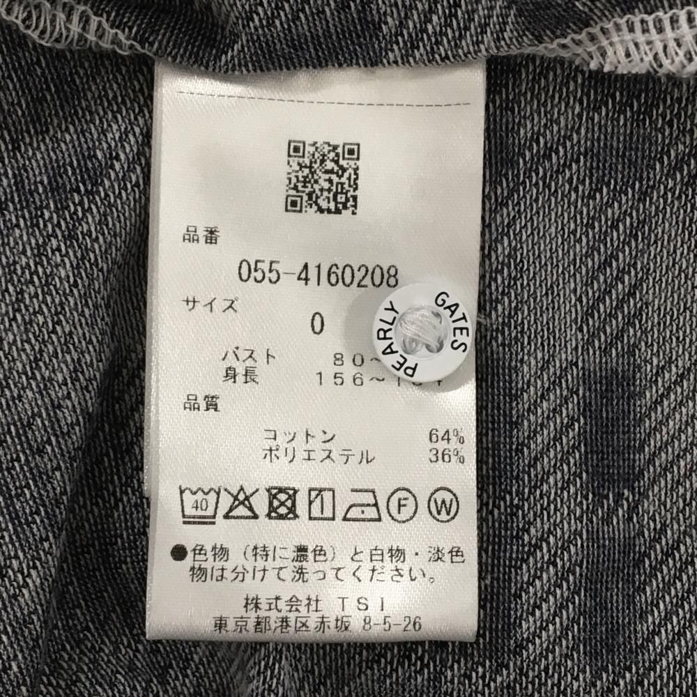 超美品】パーリーゲイツ 半袖ポロシャツ 黒×白 チェック レディース 0