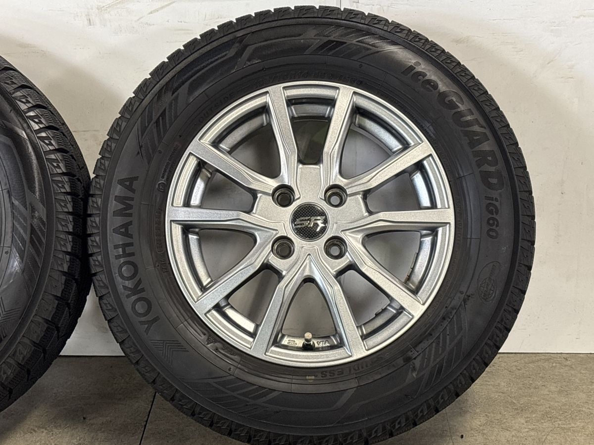 美品】SR 14in 5.5J +38 PCD100 ヨコハマ アイスガード iG60 185/70R14 