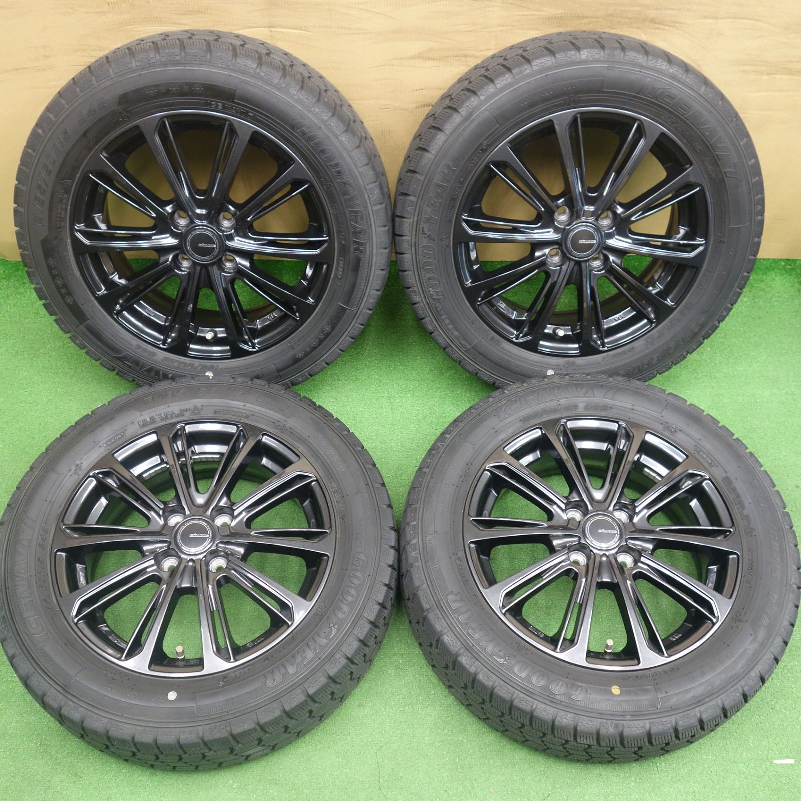 バリ溝！9分◎スタッドレス 185/60R15 グッドイヤー アイスナビ7 MiLLOUS DF ミルアス 15インチ PCD100/4H◎6062201KTス