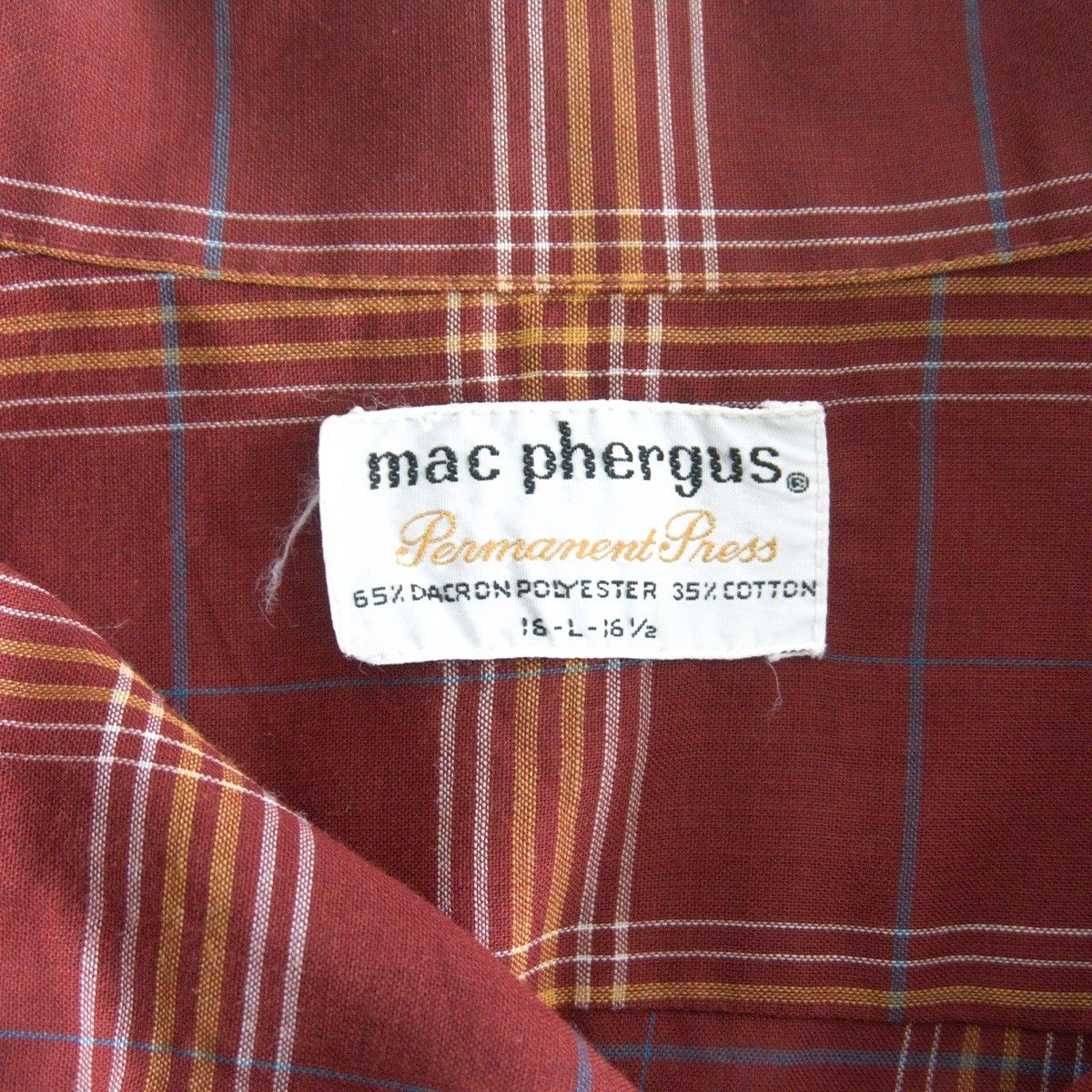 70s/ヴィンテージ】mac phergus【オープンカラー チェック シャツ】L