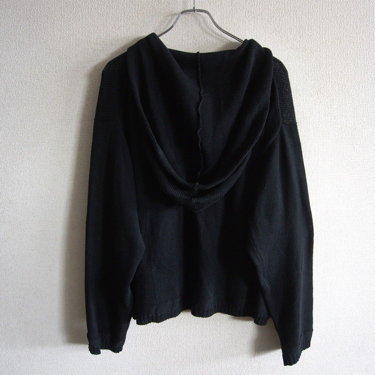 Yohji Yamamoto ブラック ニットフーディー 美品】Y's for men【プルオーバー ニットパーカー】 YOHJI YAMAMOTO