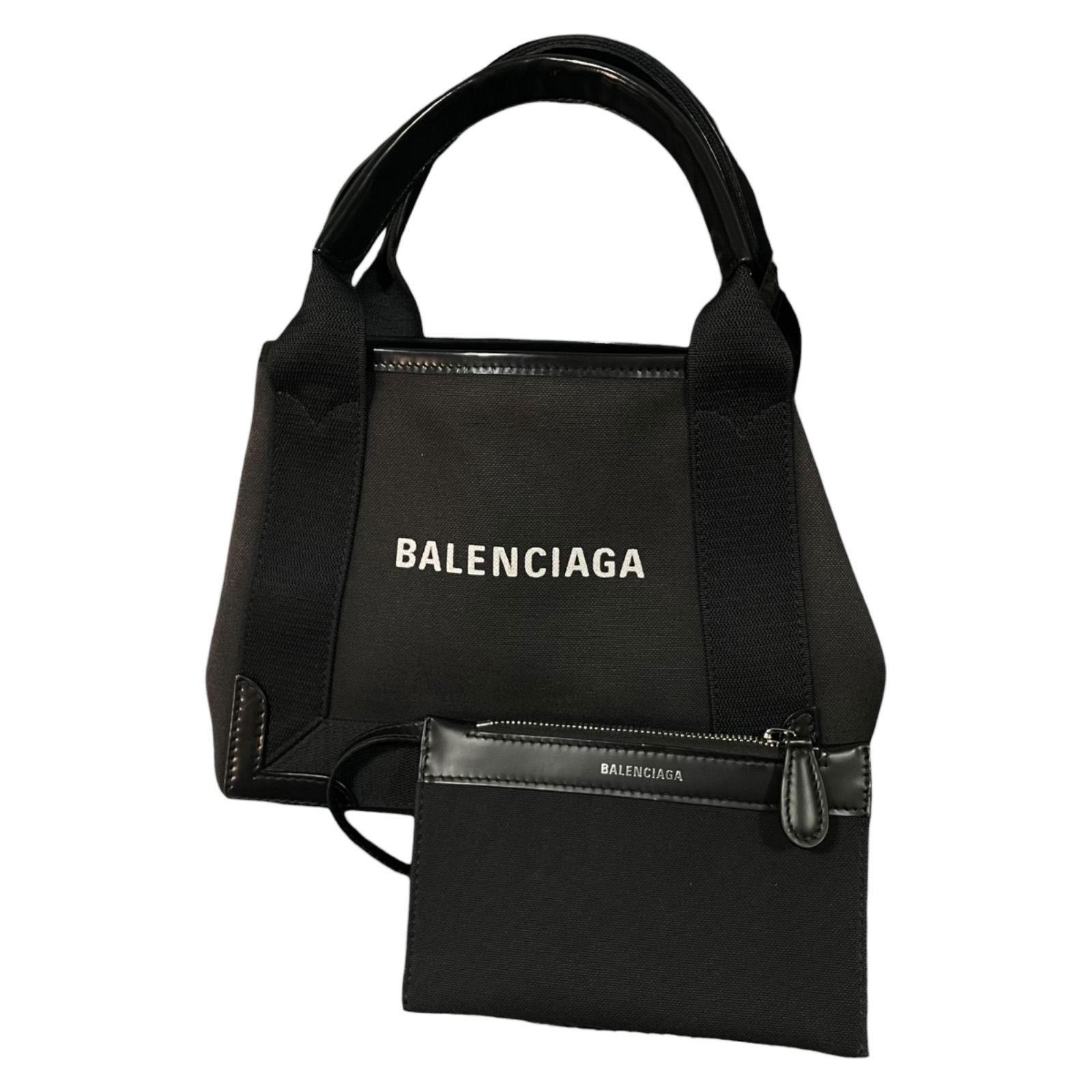 ポーチ/ショルダー付き】BALENCIAGA バレンシアガ ネイビーカバス XS 