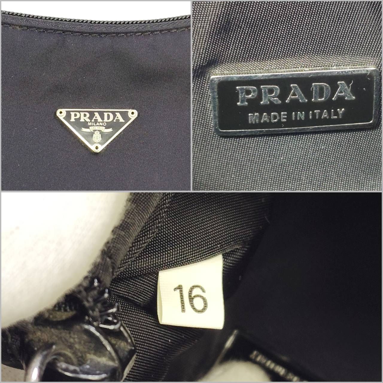 PRADA プラダ ナイロン ハンドバッグ 黒 テスート ミニバッグ 三角ロゴ