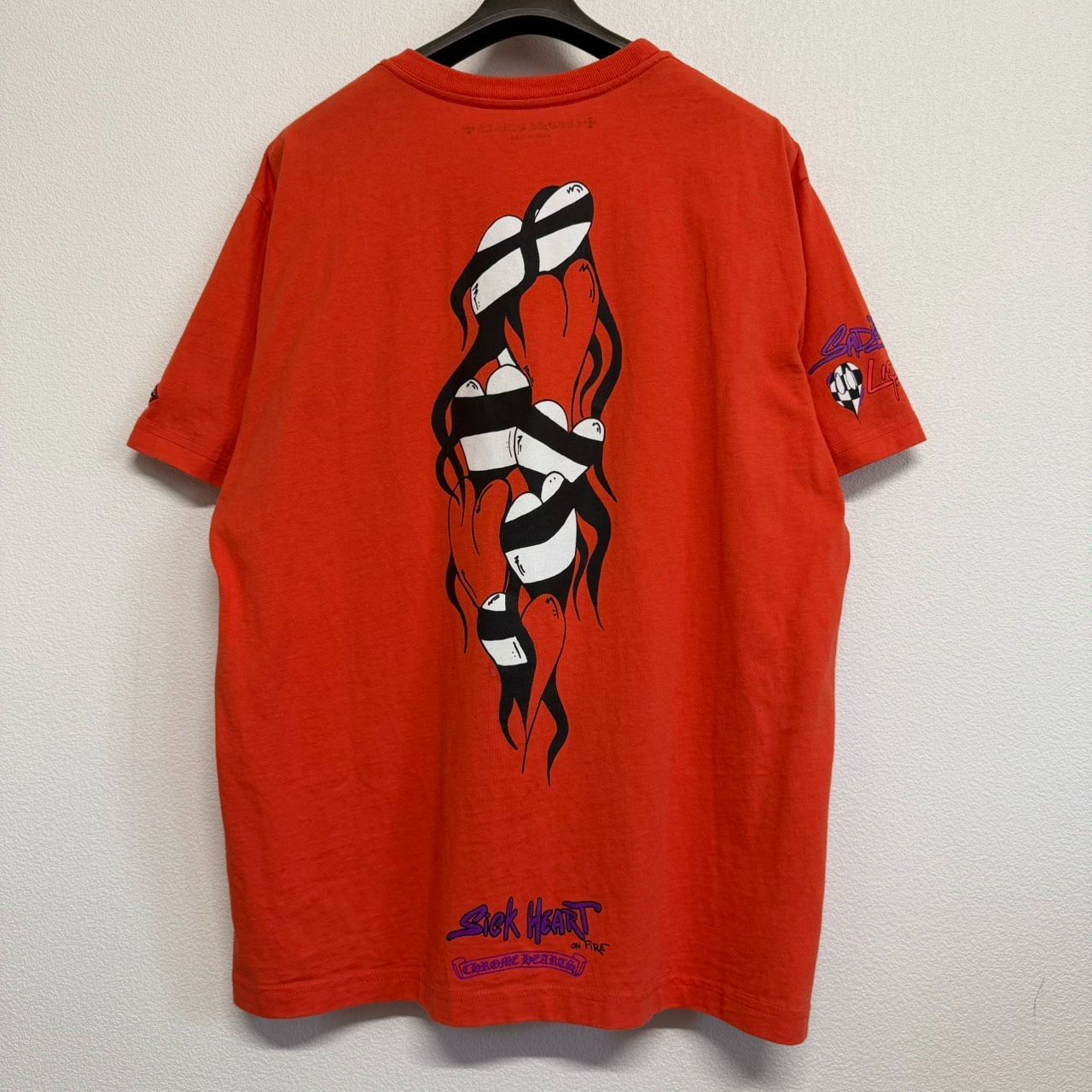 CHROME HEARTS MATTY BOY クロムハーツ マッティボーイ コラボ 半袖Tシャツ 赤 オレンジ ケチャップ メンズ レディース XLサイズ 極美品 2801