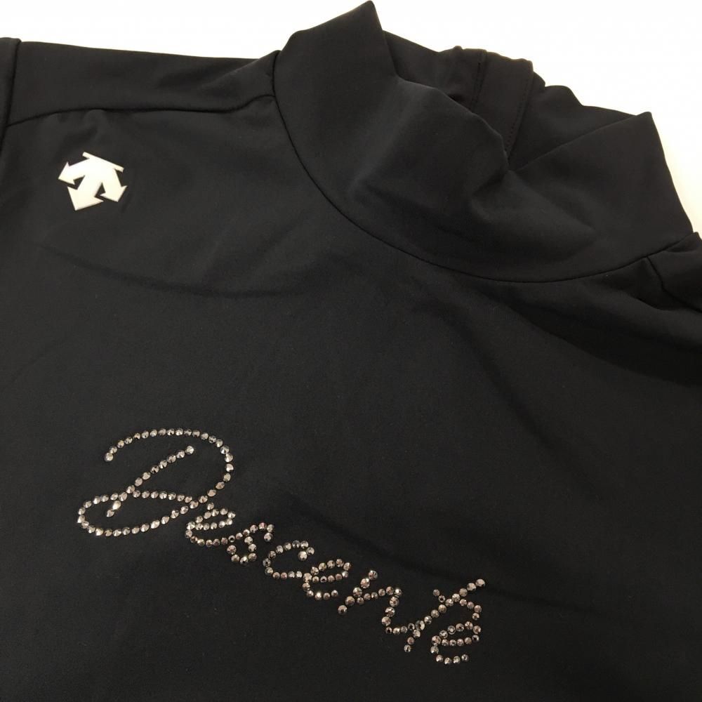 超美品】デサントゴルフ 半袖ハイネックシャツ 黒 LUXE COLLECTION