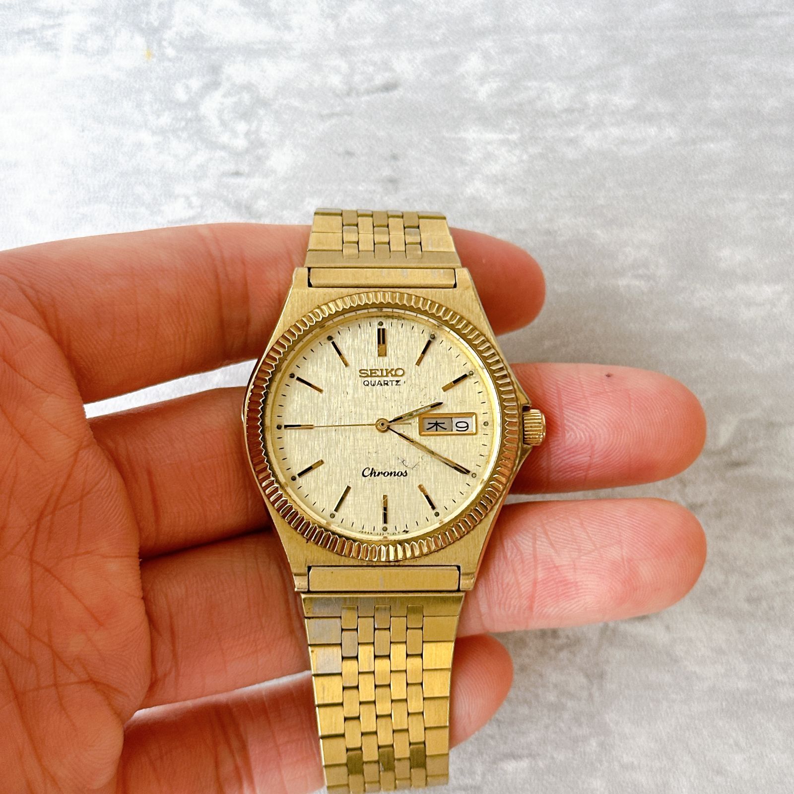 SEIKO セイコー Chronos クロノス 7433-7010 リネン調文字盤 