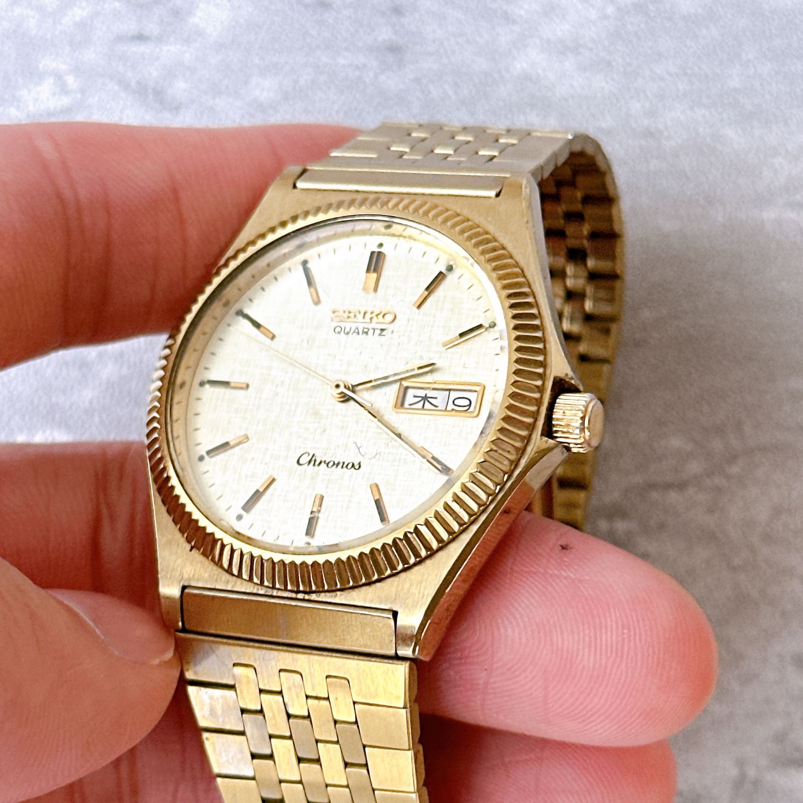 SEIKO セイコー Chronos クロノス 7433-7010 リネン調文字盤