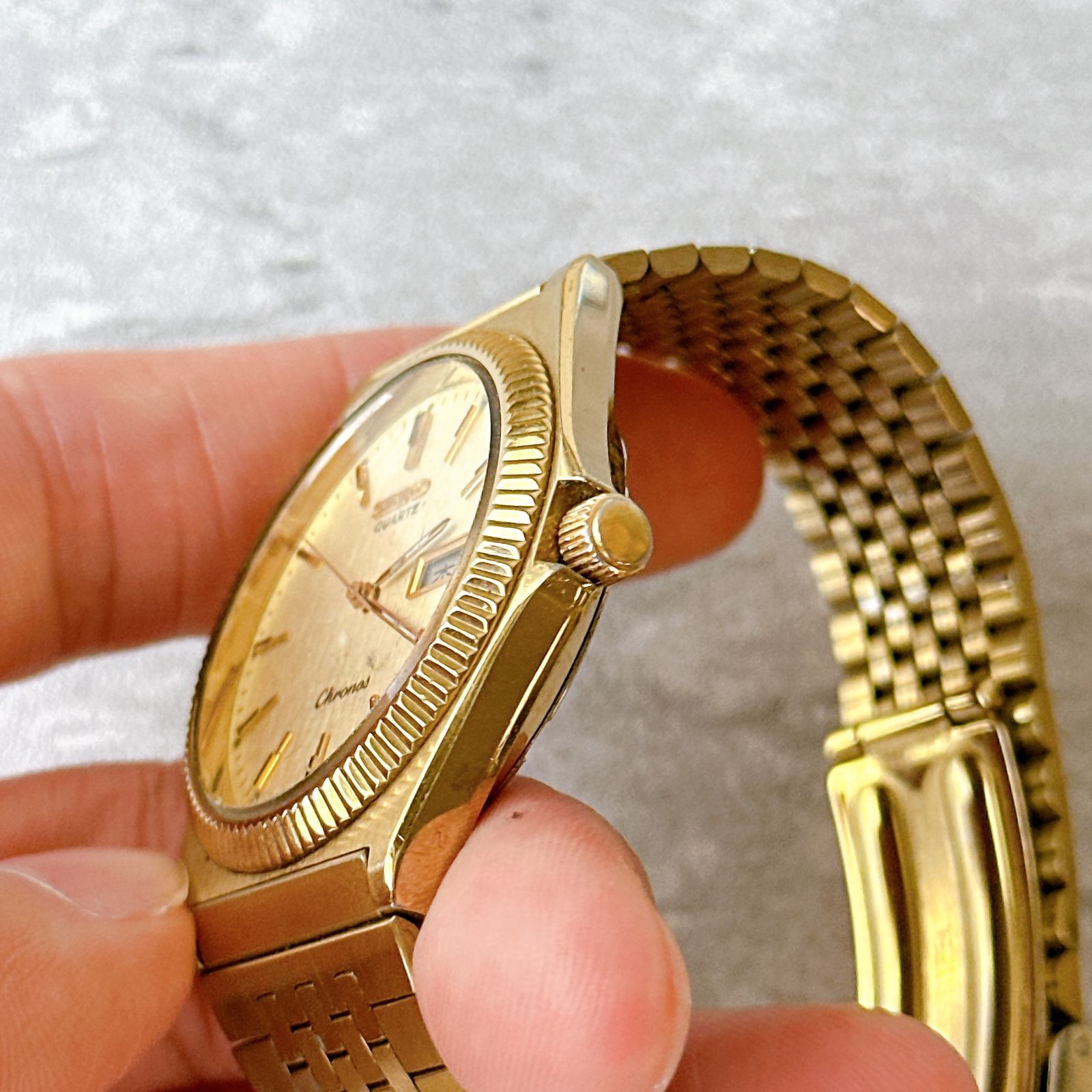 SEIKO セイコー Chronos クロノス 7433-7010 リネン調文字盤 