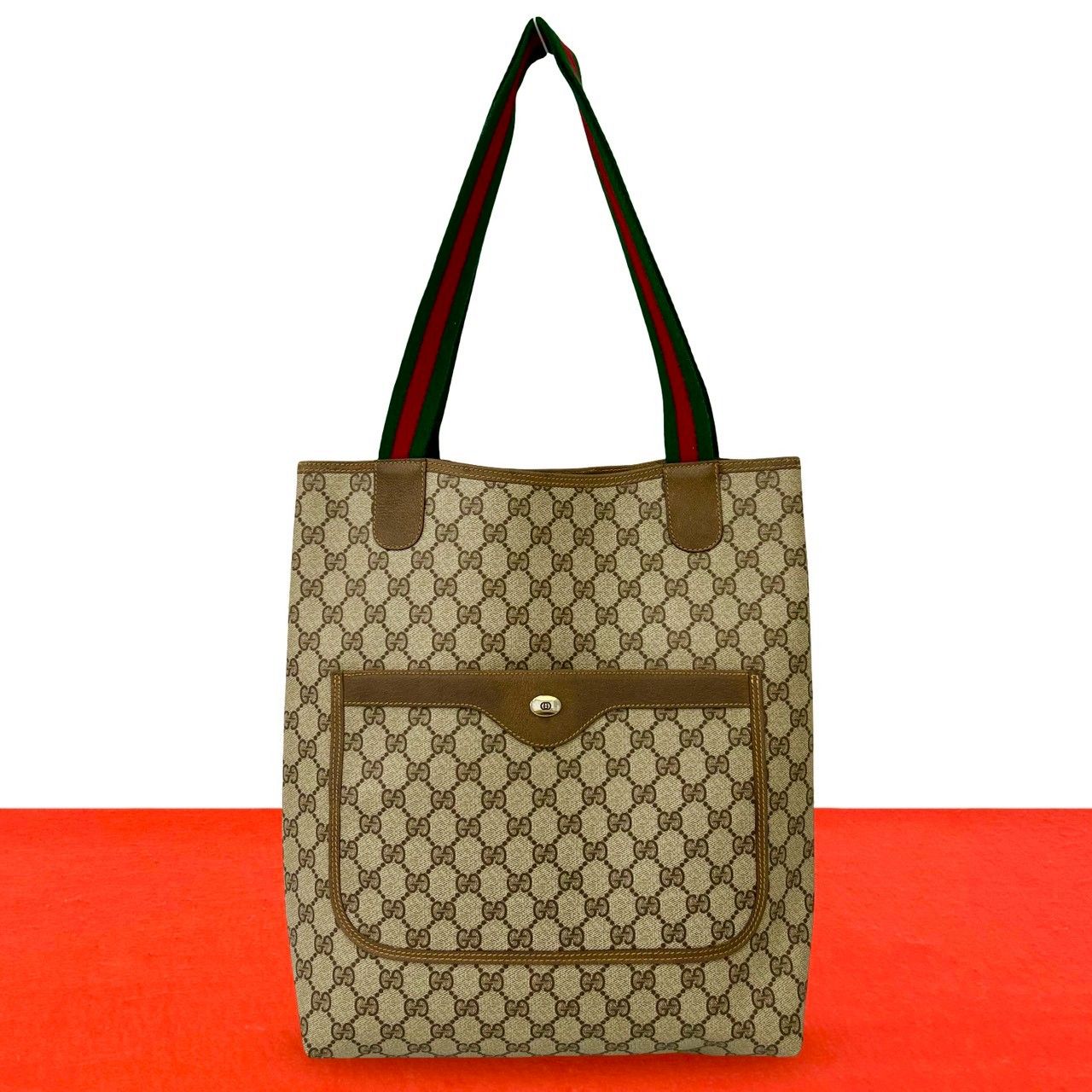 極 美品 GUCCI グッチ オールドグッチ ヴィンテージ シェリーライン GG