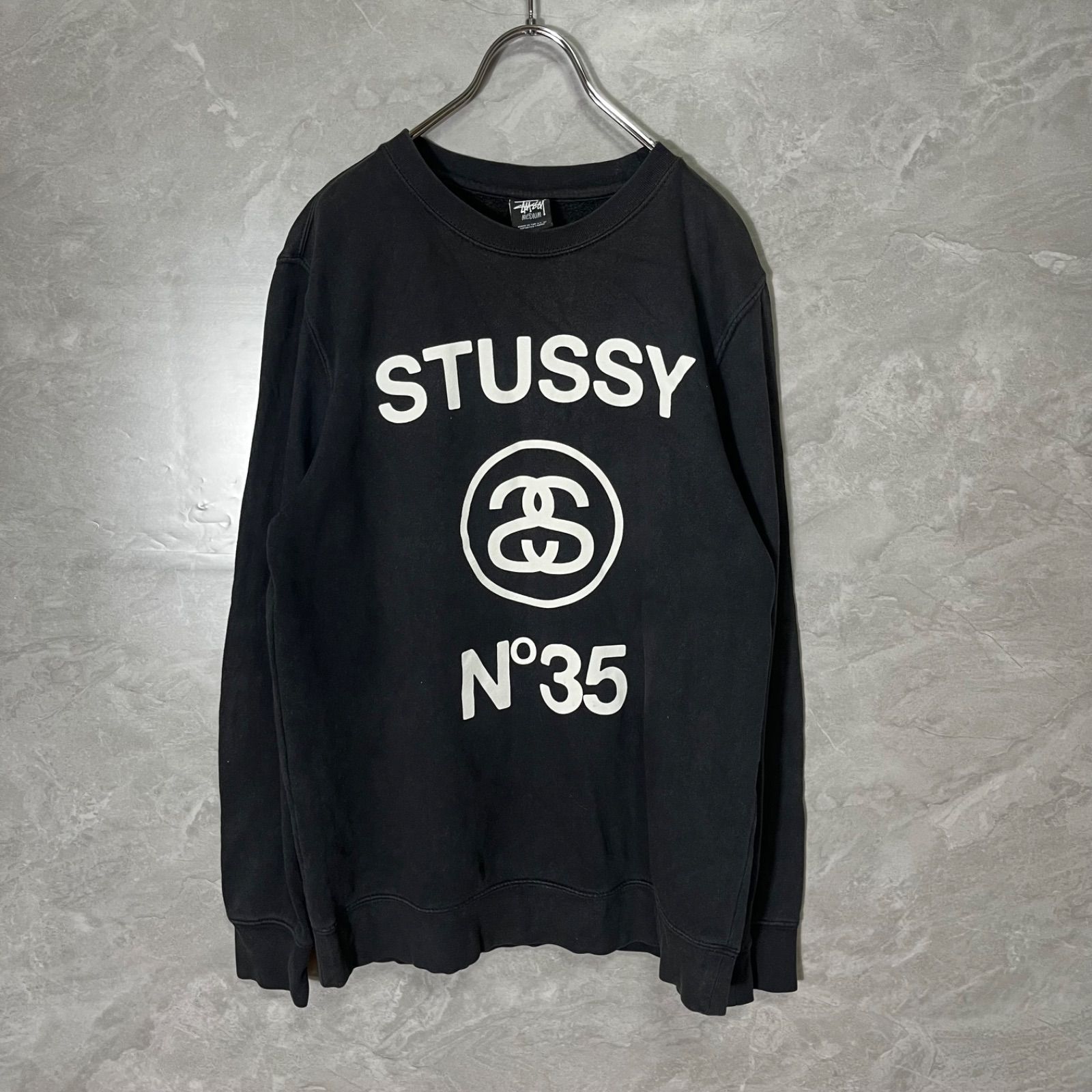【35周年限定】STUSSY ステューシー × Fragment フラグメント コラボ スウェット トレーナー 黒 M