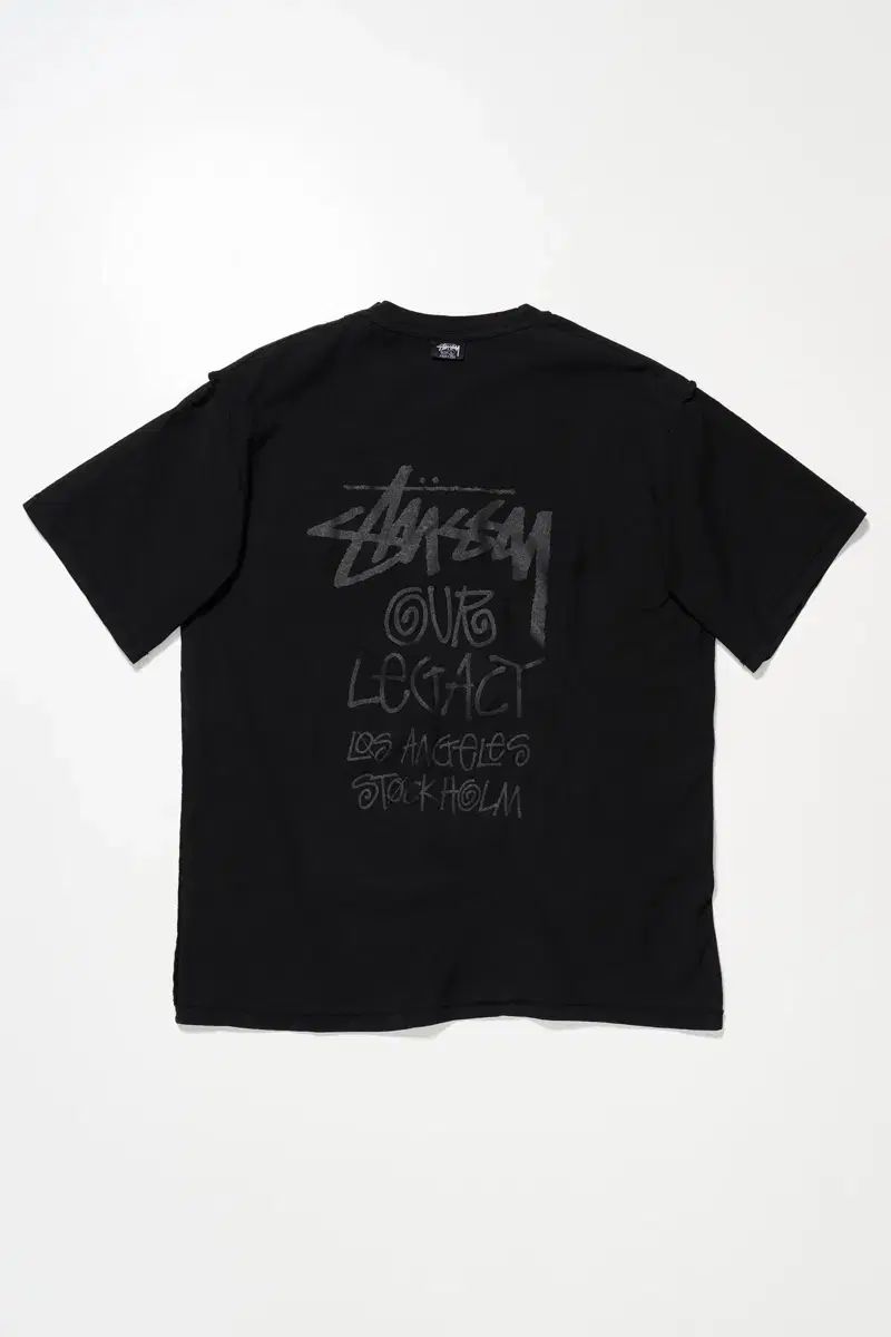 L STUSSY x OUR LEGACY バッジ PIGMENT ダイド Tシャツ オーバダイド ブラック