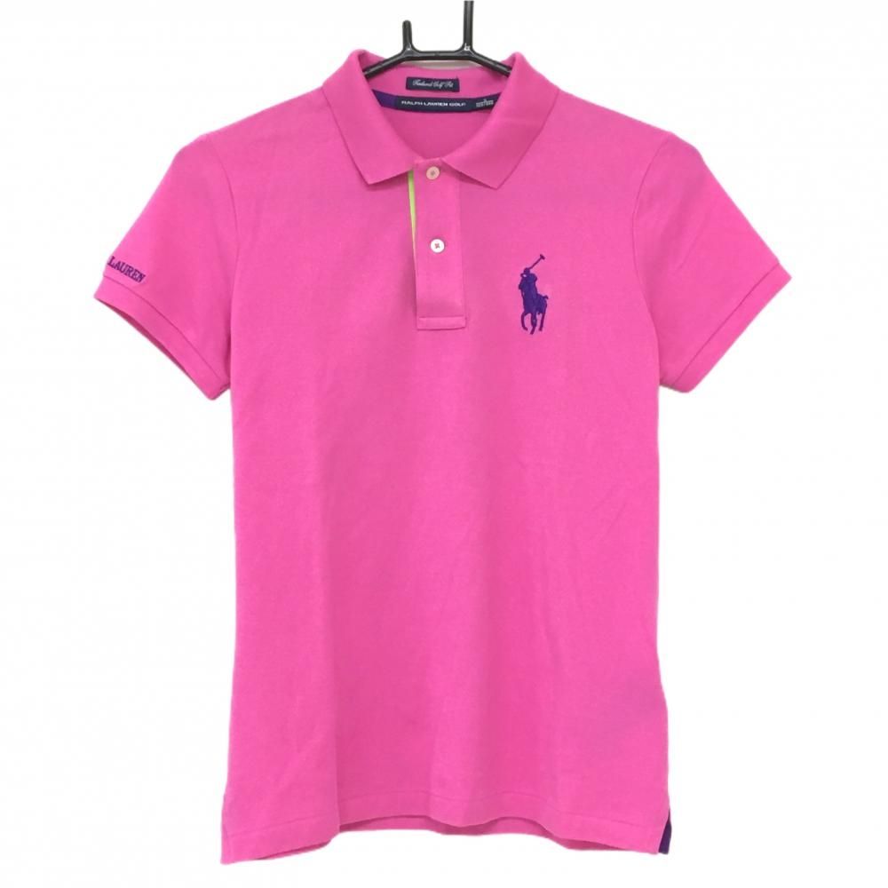 ゆ*ん様 Polo Ralph Lauren ピンク ポロシャツ　ゴルフウェア ラルフローレンゴルフ 半袖ポロシャツ ピンク×パープル ポニー刺しゅう