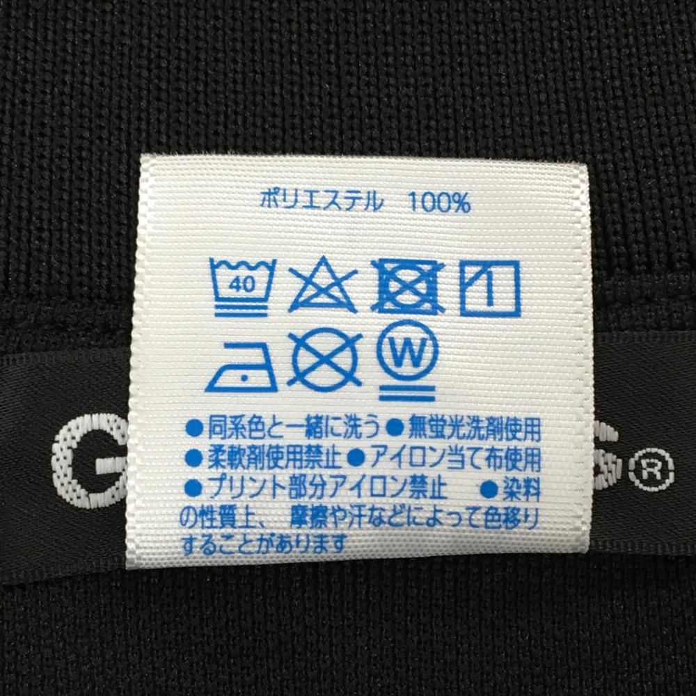 超美品】ゴルフィッカーズ 半袖ポロシャツ 黒×白 ロゴプリント メンズ