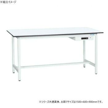サカエ 軽量立作業台KADタイプ 抗菌加工 キャビネット1段付 1500×600×900mm KAD-156AMW
