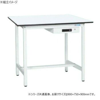サカエ 軽量立作業台KADタイプ 抗菌加工 キャビネット1段付 900×750×900mm KAD-097AMW