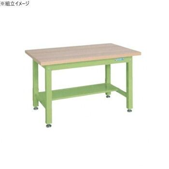 サカエ 重量作業台KWタイプ 木目天板 1200×800×740mm 中板1枚付 KWM-128T