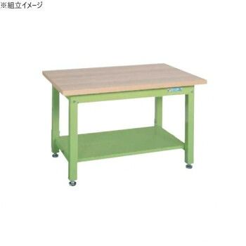 サカエ 重量作業台KWタイプ 木目天板 1200×800×740mm 中板2枚付 KWM-128T1 67,177円