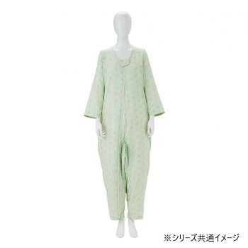 ソフトケアねまき両開きファスナースリーシーズン Mサイズ グリーン106393