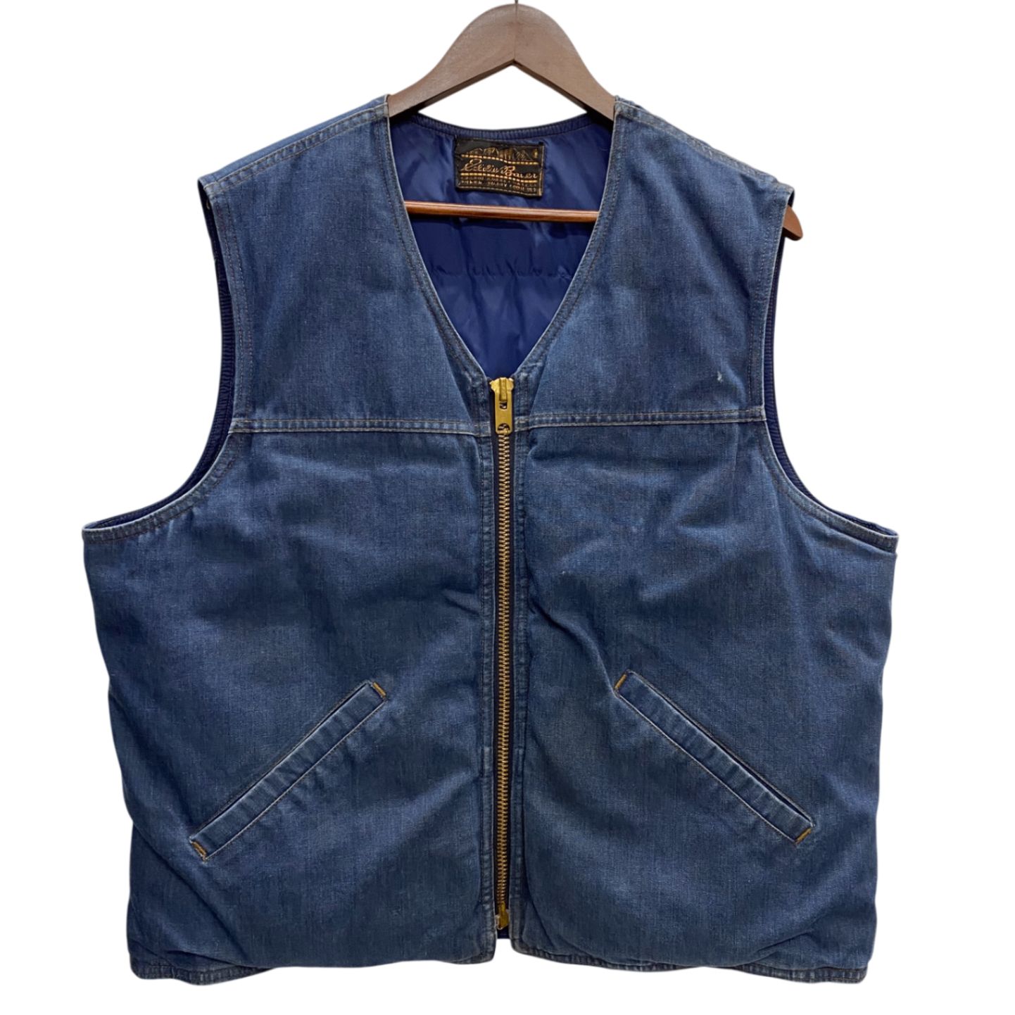 エディーバウアー Eddie Bauer 70's 80's デニムダウンベスト ベスト ブルー 201MT-6286 VB