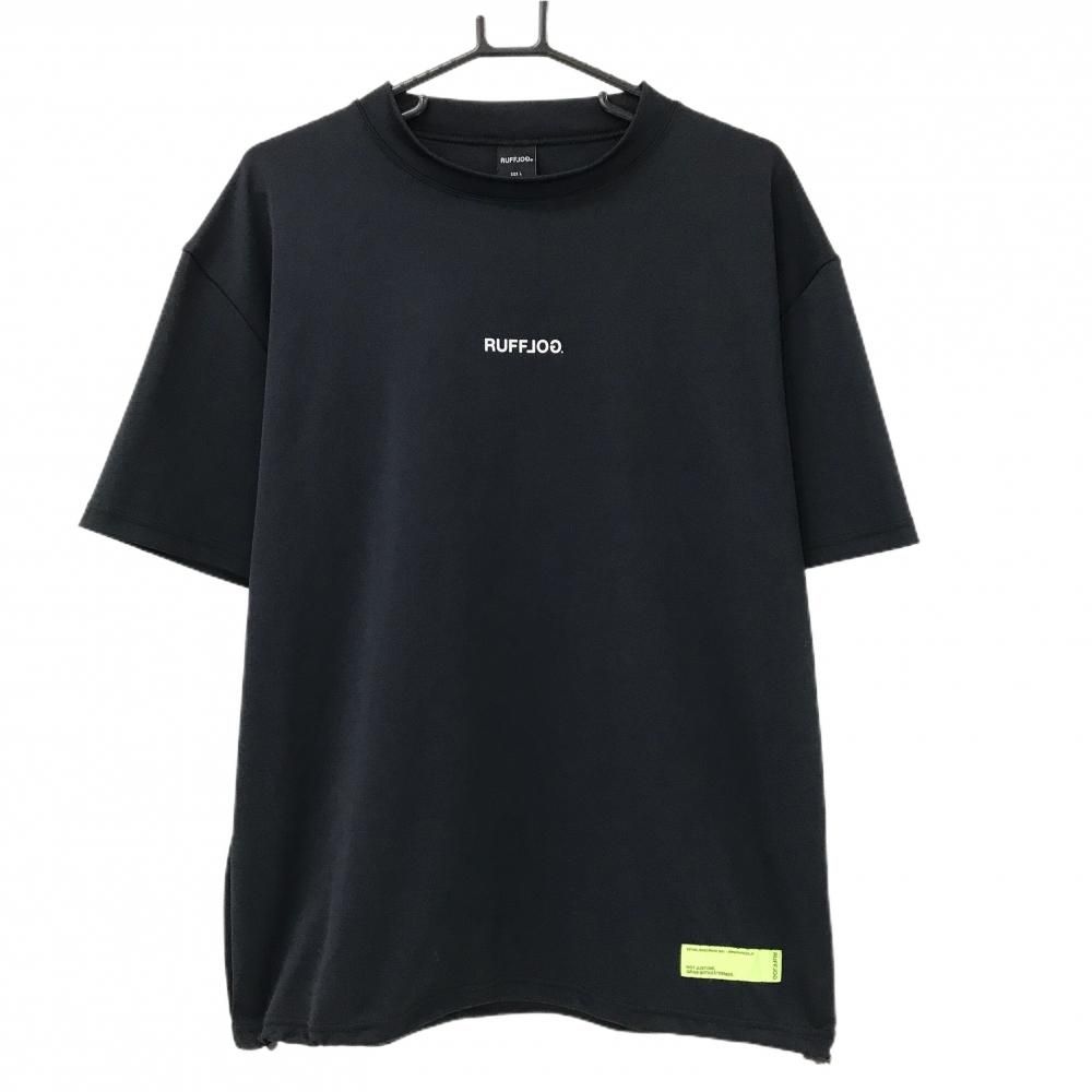 超美品】ラフロッグ Tシャツ ダークネイビー モックネック 裾ドロー