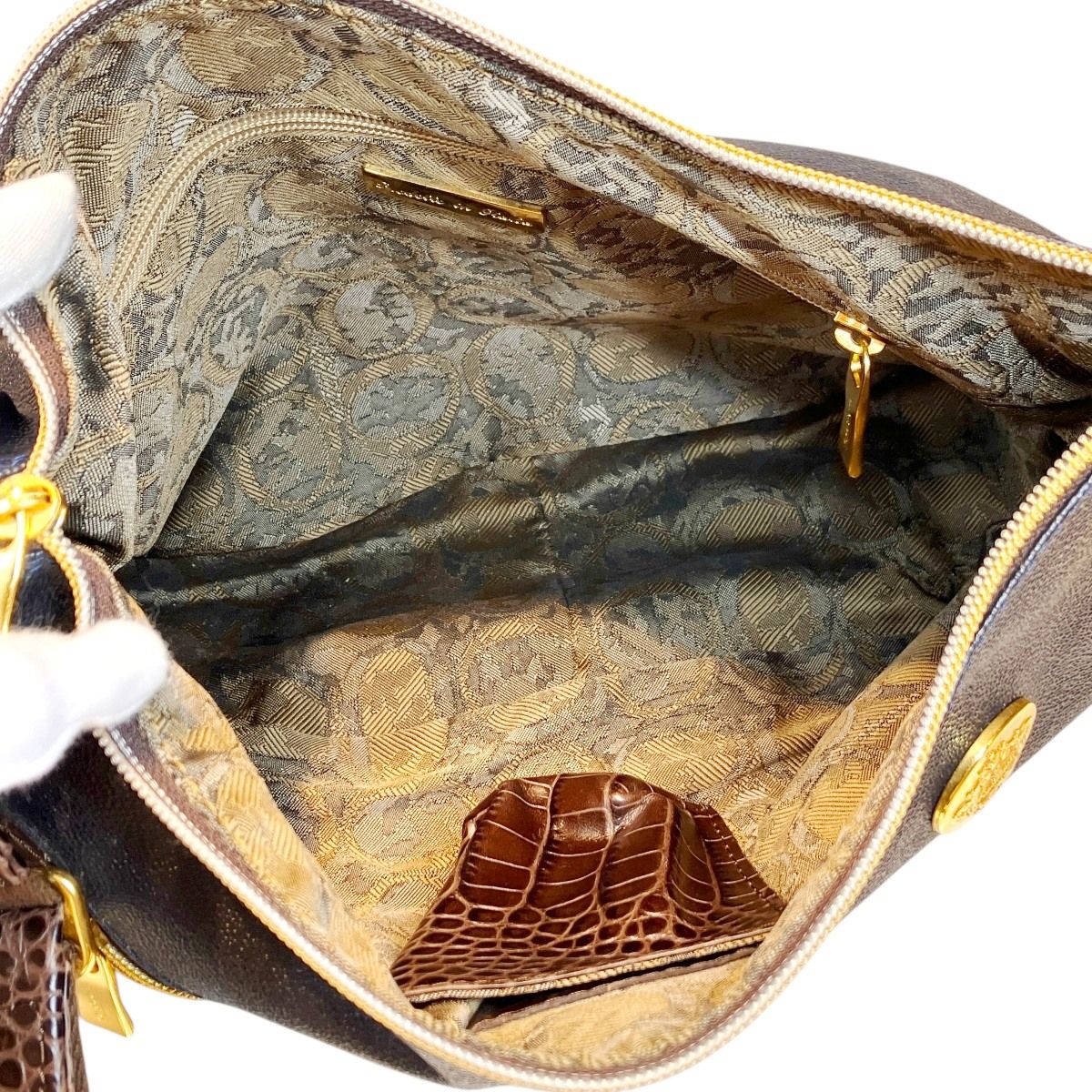 オロビアンコ Orobianco クロコ型押し ショルダーバッグ レザー ユニ
