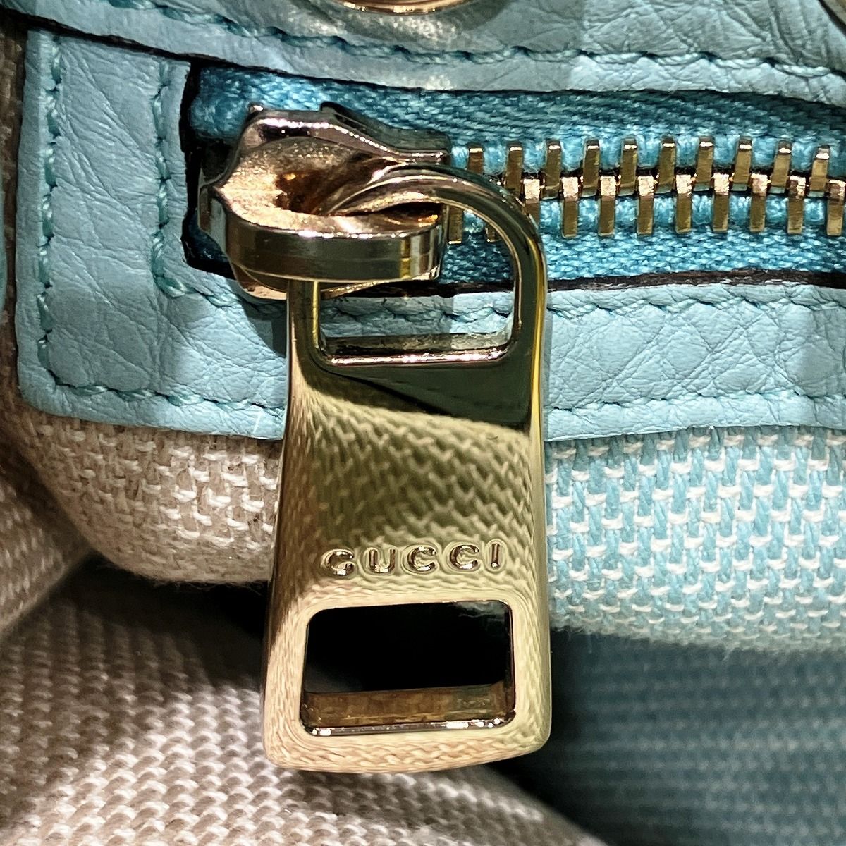 グッチ GUCCI バンブーショッパー ショルダーバッグ ストロー×レザー