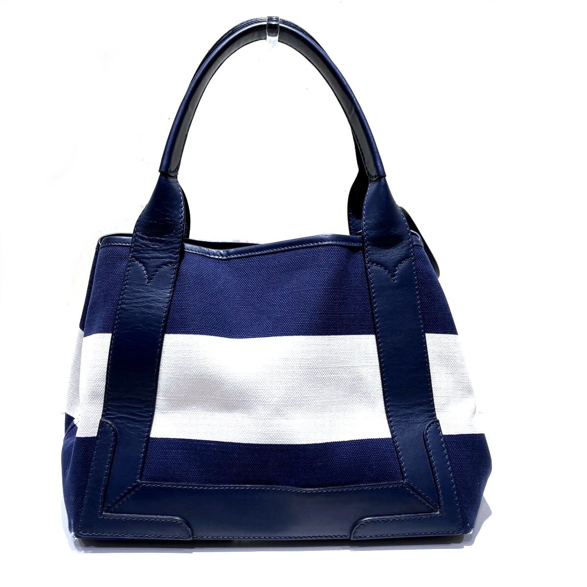 【美品】バレンシアガ ネイビーカバス 2way レザー キャンバス バレンシアガ BALENCIAGA ネイビーカバスS ハンドバッグ キャンバス