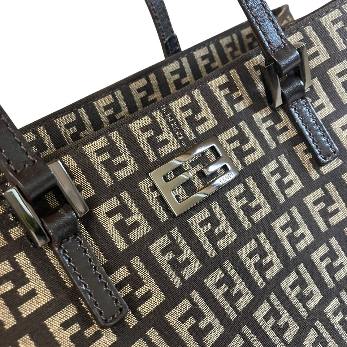 フェンディ FENDI ズッキーノ トートバッグ キャンバス レザー 8BH131