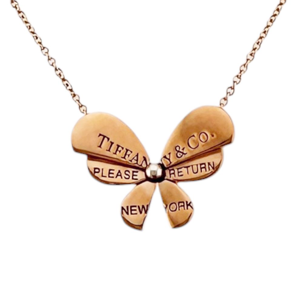 ティファニー リターントゥ ラブ バグズ バタフライ ネックレス 18金 K18ピンクゴールド レディース TIFFANY&Co. 中古 ティファニー
