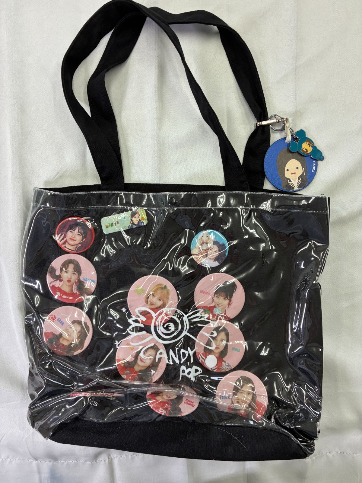 公式グッズ】TWICE Candy Pop トートバッグ ＆ 缶バッジ10個セット