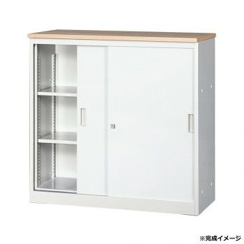 システムカウンター 書庫型ハイカウンター W900 鍵・棚板2枚付 COM-CVA-9HS-NA