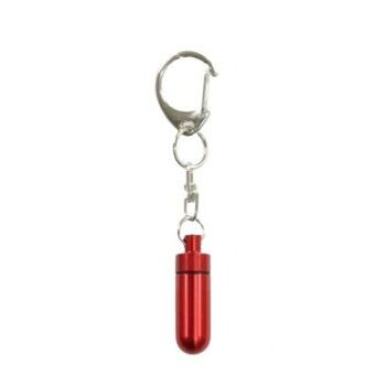 ペット供養 遺骨カプセル小 キーホルダー グロス赤 簡易包装 20入 060848