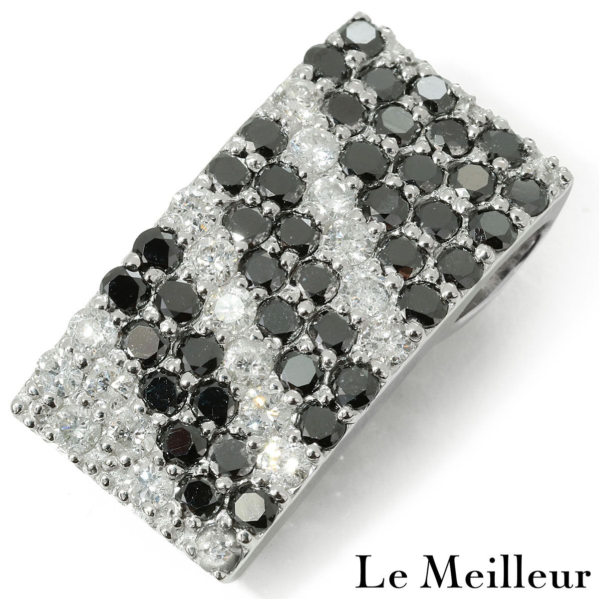 【新品仕上済】 ブラックダイヤモンド 1.00ct ダイヤモンド 0.48ct ホワイトゴールド K18WG ペンダントトップ レディース 返品OK
