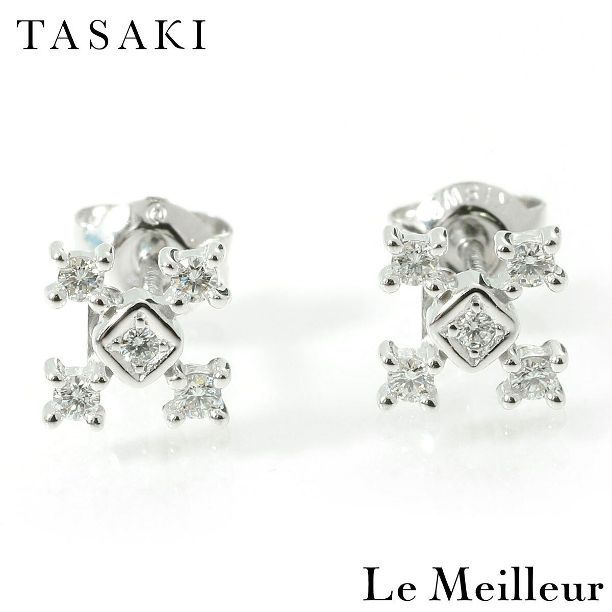 新品仕上済】 TASAKI ダイヤモンド ホワイトゴールド K18WG ピアス