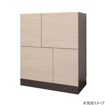 日本製組立家具 モダンデザイン リビング収納キャビネット グレージュ ワイド75cm幅 co-ze-9075t-gg