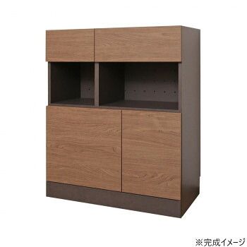 日本製組立家具 モダンデザイン リビング収納キャビネット ライトブラウン 75cm幅 co-ze-9075th-lb