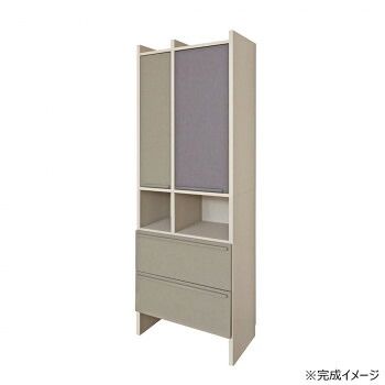 日本製組立家具 ランドリーラック 洗面所収納 CO-SE-1865OH グレー