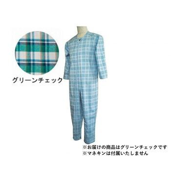 マンラク1型ねまき 冬用 1101 S グリーンチェック 310045 U0475