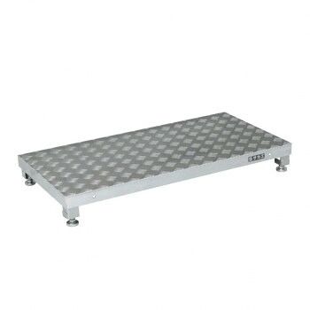 サカエ アルミ足踏台連結タイプ高床用 ステンレス製アジャスター付 900×450×110mm GA-0945AL