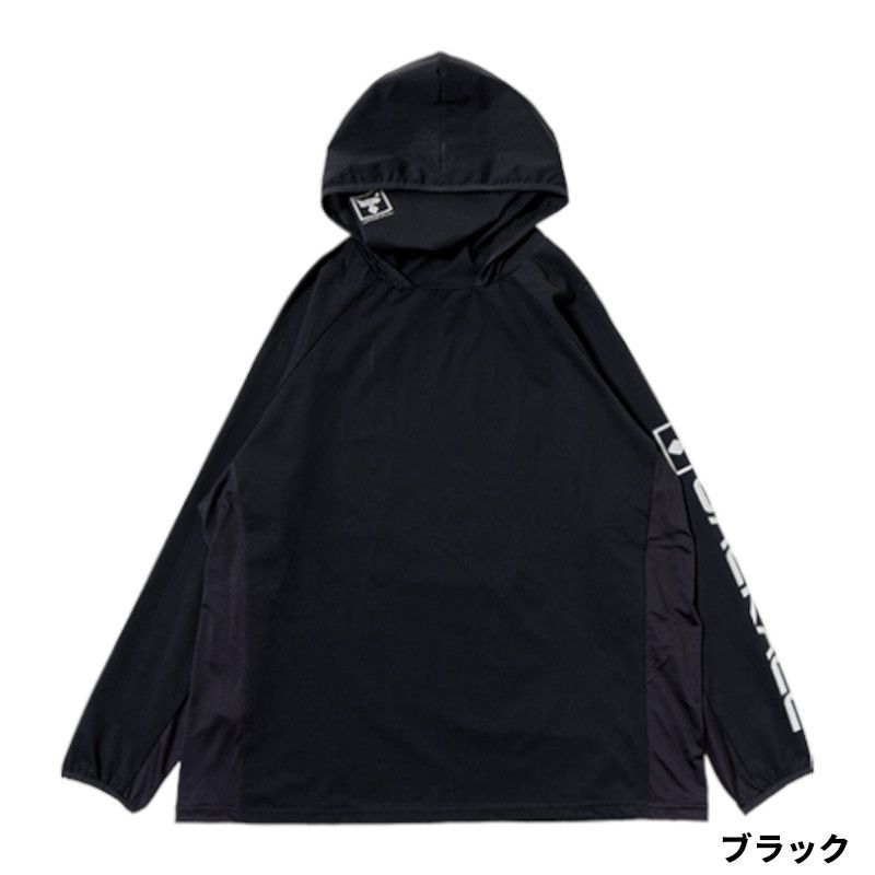 ジャッカル ウェア ドライメッシュフーディー M ブラック HU-B002
