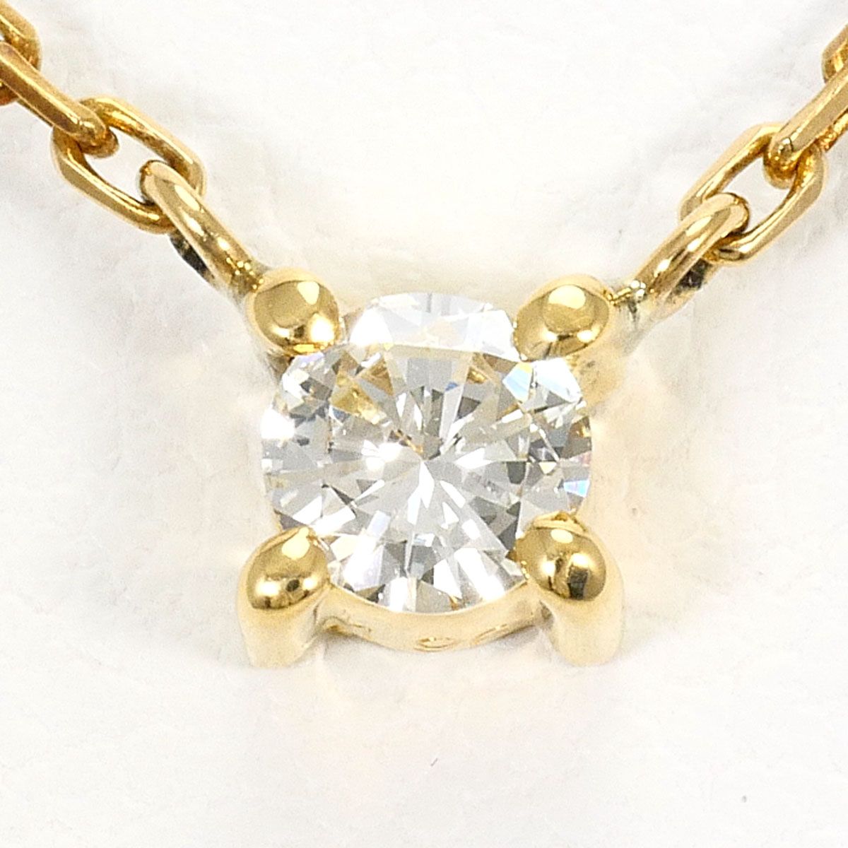 K18YG ネックレス ダイヤモンド 0.196ct 鑑別書 総重量約2.6g 約40cm