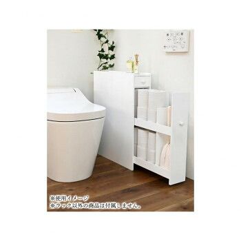 フクダクラフト たっぷり収納スリムトイレラック ホワイト TR-5014 WH