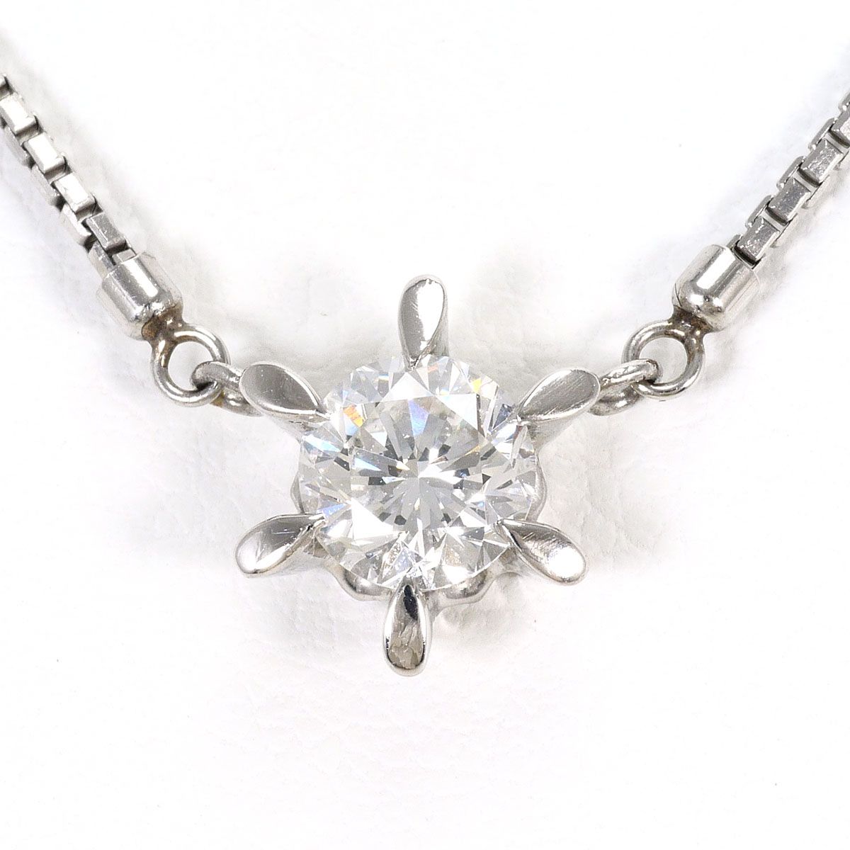 PT900/プラチナ PT850/プラチナ ネックレス ダイヤモンド 0.597ct VS1 鑑定書 総重量約4.9g 約42cm